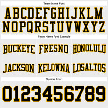 Load image into Gallery viewer, Custom Stitched White Black-Gold Football Pullover Sweatshirt Hoodie