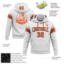 Load image into Gallery viewer, Custom Stitched White Orange-Black Football Pullover Sweatshirt Hoodie