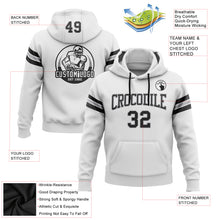 Load image into Gallery viewer, Custom Stitched White Black-Gray Football Pullover Sweatshirt Hoodie