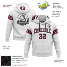 Load image into Gallery viewer, Custom Stitched White Crimson-Black Football Pullover Sweatshirt Hoodie