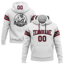 Load image into Gallery viewer, Custom Stitched White Crimson-Black Football Pullover Sweatshirt Hoodie