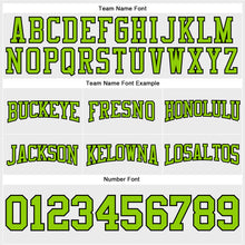 Load image into Gallery viewer, Custom Stitched White Neon Green-Black Football Pullover Sweatshirt Hoodie