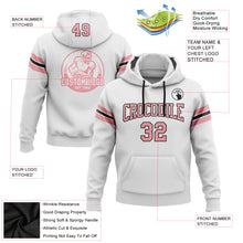 Load image into Gallery viewer, Custom Stitched White Medium Pink-Black Football Pullover Sweatshirt Hoodie