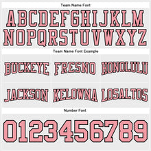 Load image into Gallery viewer, Custom Stitched White Medium Pink-Black Football Pullover Sweatshirt Hoodie