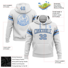 Load image into Gallery viewer, Custom Stitched White Light Blue-Steel Gray Football Pullover Sweatshirt Hoodie