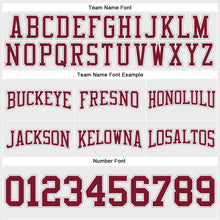 Load image into Gallery viewer, Custom Stitched White Crimson-Gray Football Pullover Sweatshirt Hoodie