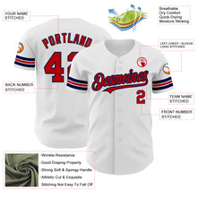 Load image into Gallery viewer, Custom White Red-Navy Authentic Baseball Jersey