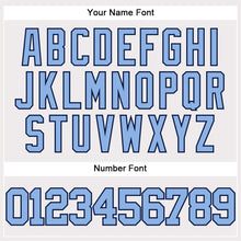 Load image into Gallery viewer, Custom White Light Blue-Navy Authentic Baseball Jersey