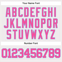 Load image into Gallery viewer, Custom White Pink-Light Blue Authentic Baseball Jersey