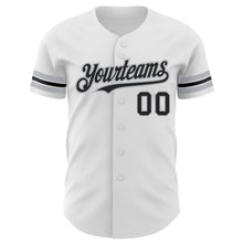 Load image into Gallery viewer, Custom White Black-Gray Authentic Baseball Jersey