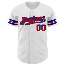 Load image into Gallery viewer, Custom White Red-Royal Authentic Baseball Jersey