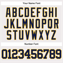 Load image into Gallery viewer, Custom White Navy-Gold Authentic Baseball Jersey
