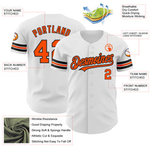 Load image into Gallery viewer, Custom White Orange-Black Authentic Baseball Jersey