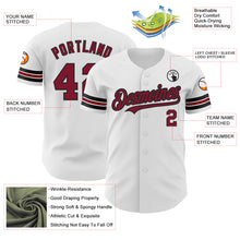 Load image into Gallery viewer, Custom White Crimson-Black Authentic Baseball Jersey