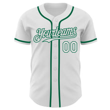 Load image into Gallery viewer, Custom White Kelly Green Authentic Baseball Jersey