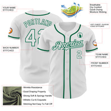 Load image into Gallery viewer, Custom White Kelly Green Authentic Baseball Jersey