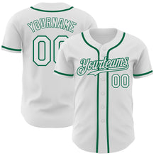 Load image into Gallery viewer, Custom White Kelly Green Authentic Baseball Jersey