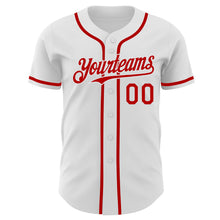 Load image into Gallery viewer, Custom White Red Authentic Baseball Jersey