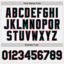 Load image into Gallery viewer, Custom White Black Teal-Red Authentic Baseball Jersey