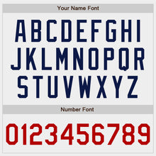 Load image into Gallery viewer, Custom White Red-Navy Authentic Baseball Jersey