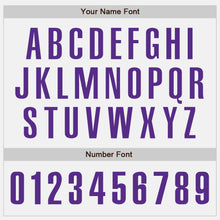 Load image into Gallery viewer, Custom White Purple Authentic Baseball Jersey