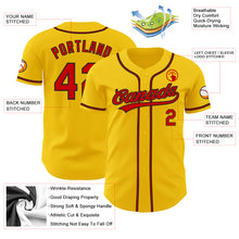 Load image into Gallery viewer, Custom Yellow Red-Black Authentic Baseball Jersey
