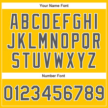 Load image into Gallery viewer, Custom Yellow Steel Gray-White Authentic Baseball Jersey