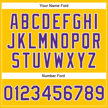 Load image into Gallery viewer, Custom Yellow Purple-White Authentic Baseball Jersey