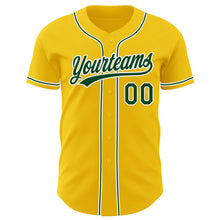 Load image into Gallery viewer, Custom Yellow Green-White Authentic Baseball Jersey