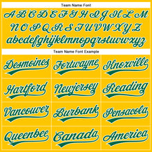 Load image into Gallery viewer, Custom Yellow Kelly Green-White Authentic Baseball Jersey
