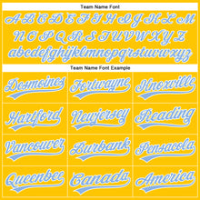 Load image into Gallery viewer, Custom Yellow Light Blue-White Authentic Baseball Jersey
