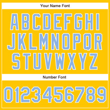 Load image into Gallery viewer, Custom Yellow Light Blue-White Authentic Baseball Jersey