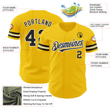 Load image into Gallery viewer, Custom Yellow Black-White Authentic Baseball Jersey