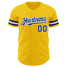 Load image into Gallery viewer, Custom Yellow Royal-White Authentic Baseball Jersey