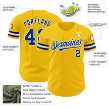 Load image into Gallery viewer, Custom Yellow Royal-White Authentic Baseball Jersey