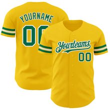 Load image into Gallery viewer, Custom Yellow Kelly Green-White Authentic Baseball Jersey