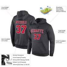 Load image into Gallery viewer, Custom Stitched Anthracite Red-White Sports Pullover Sweatshirt Hoodie