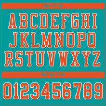 Load image into Gallery viewer, Custom Aqua Orange-White Mesh Authentic Football Jersey