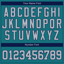 Load image into Gallery viewer, Custom Teal Gray-Navy Authentic Baseball Jersey
