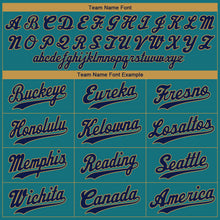 Load image into Gallery viewer, Custom Teal Navy-Old Gold Authentic Baseball Jersey