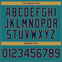 Load image into Gallery viewer, Custom Teal Navy-Old Gold Authentic Baseball Jersey