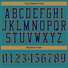Load image into Gallery viewer, Custom Teal Navy-Old Gold Authentic Baseball Jersey