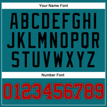 Load image into Gallery viewer, Custom Teal Red-Black Authentic Baseball Jersey