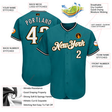 Load image into Gallery viewer, Custom Teal White-Old Gold Authentic Baseball Jersey