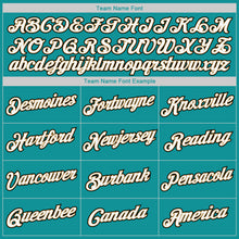 Load image into Gallery viewer, Custom Teal White-Old Gold Authentic Baseball Jersey