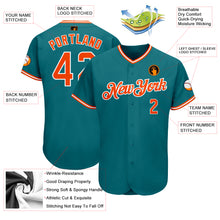 Load image into Gallery viewer, Custom Teal Orange-White Authentic Baseball Jersey