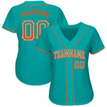 Load image into Gallery viewer, Custom Aqua Orange-White Authentic Drift Fashion Baseball Jersey