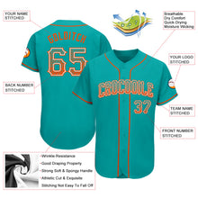 Load image into Gallery viewer, Custom Aqua Orange-White Authentic Drift Fashion Baseball Jersey