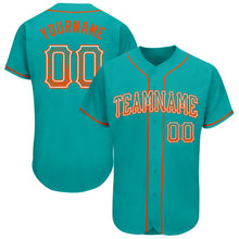 Load image into Gallery viewer, Custom Aqua Orange-White Authentic Drift Fashion Baseball Jersey