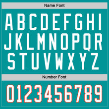 Load image into Gallery viewer, Custom Aqua White-Orange Hockey Jersey